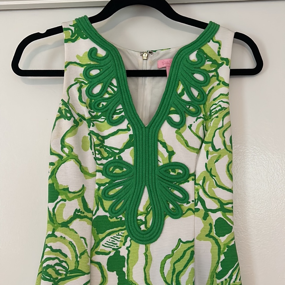 Lilly Pulitzer Size XS Green and White Dress - Picture 2 of 3
